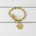 18KT Gold Plated Stainless Steel CZ Heart Bracelet
