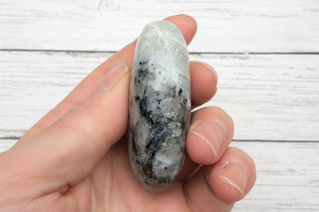 Rainbow Moonstone Palmstone 104 grams RMP03