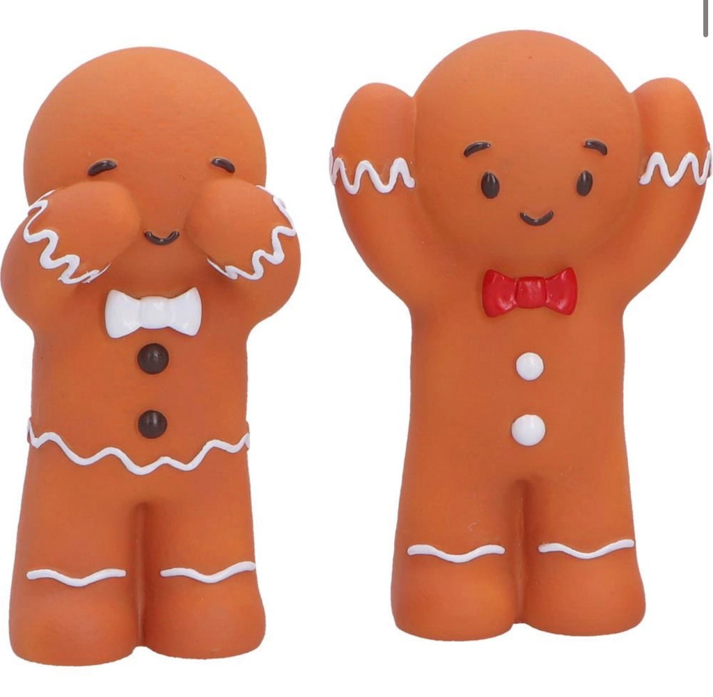 Three Wise Gingerbread See No Evil Set, 9cm