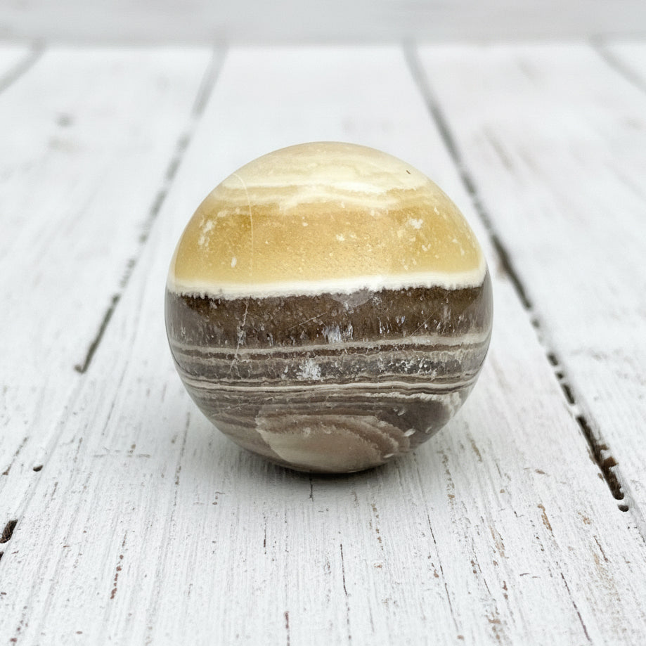 Zebra Calcite Sphere 159 grams ZCS06