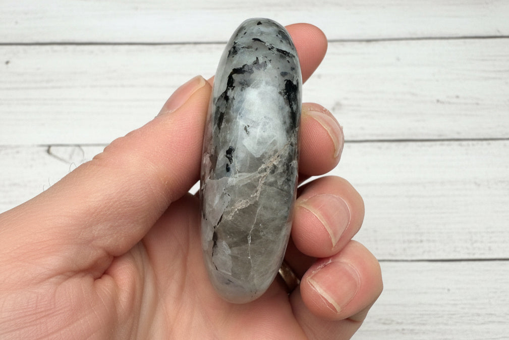 Rainbow Moonstone Palmstone 116 grams RMP05