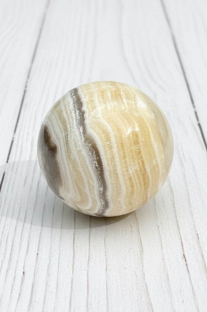 Zebra Calcite Sphere 154 grams ZCS04