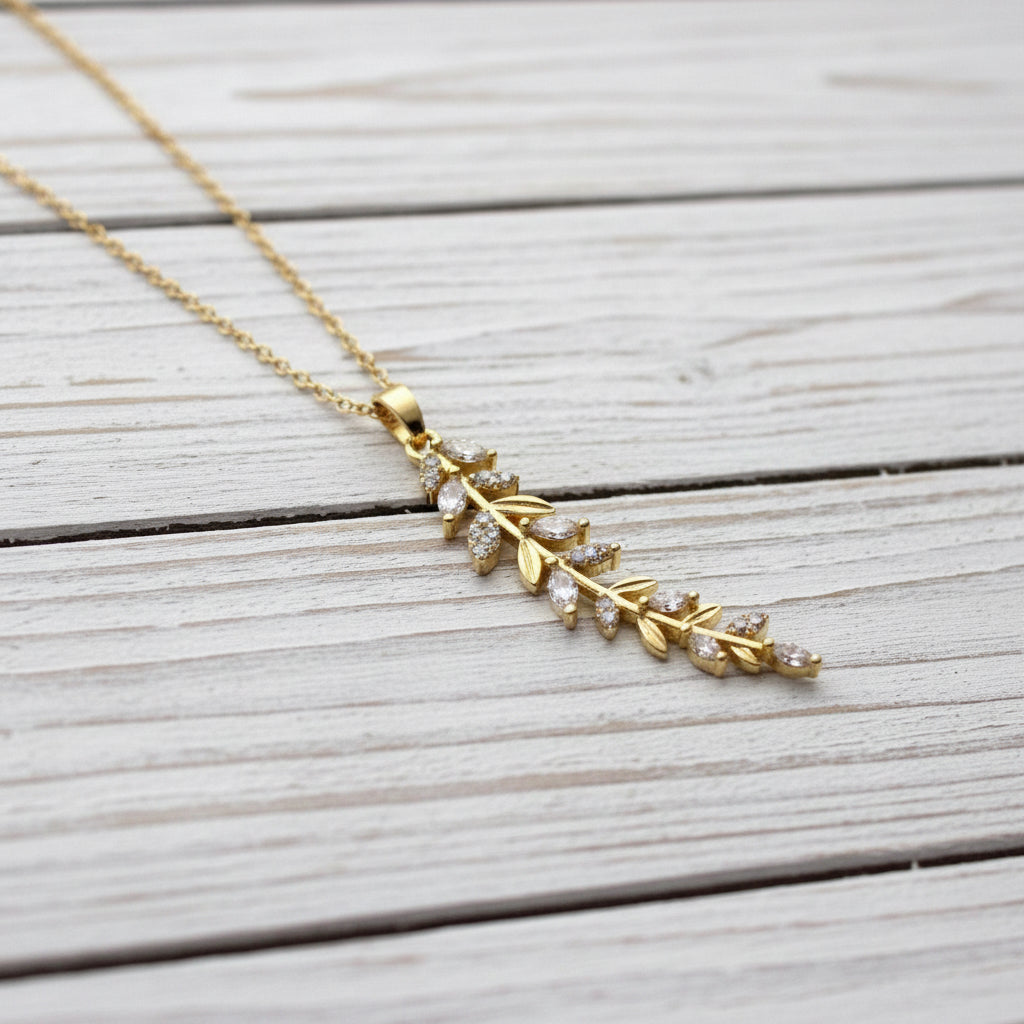 18KT Gold Plated Stainless Steel CZ Pendant
