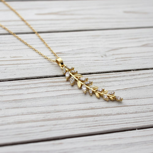 18KT Gold Plated Stainless Steel CZ Pendant