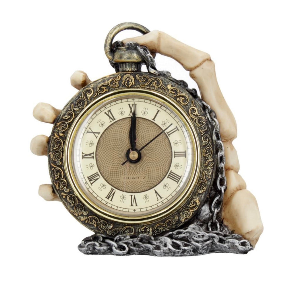 About Time Skeleton Hand Clock 14cm