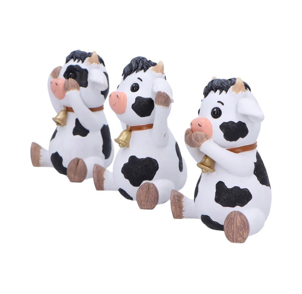 Three Wise Cows See No Evil Set 9cm