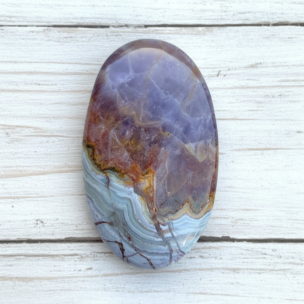 Mexican Amethyst Lace Agate Palmstone 52 grams ALAP06