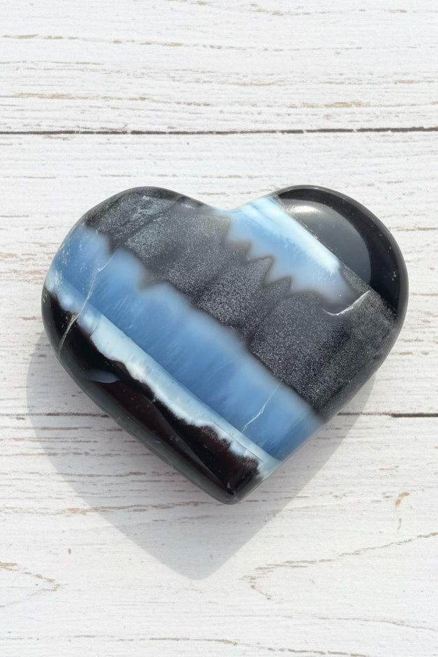 Owyhee Blue Opal Heart Crystal 76 grams BOH09