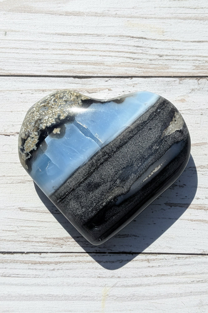 Owyhee Blue Opal Heart Crystal 92 grams BOH06