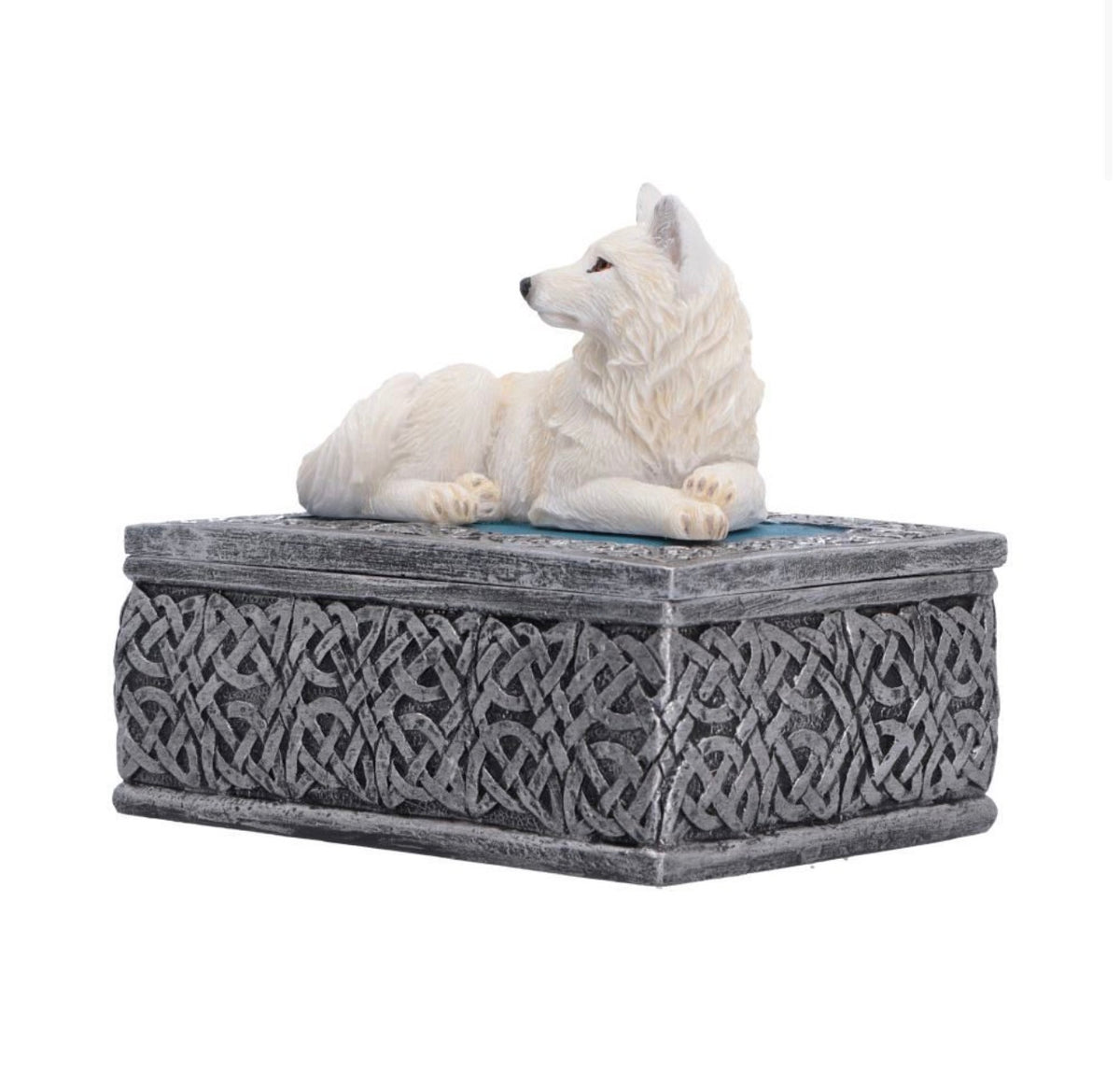Ghost Wolf Box Resin Trinket Pot 10cm