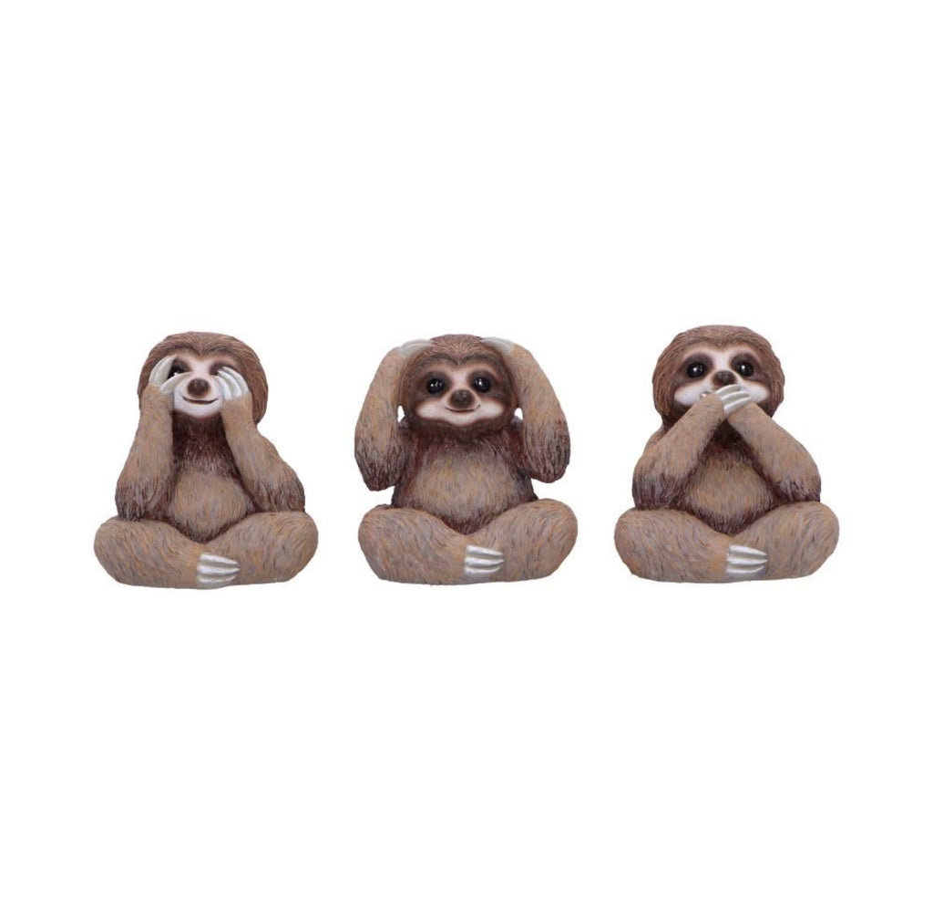Three Wise Sloths See No Evil Set 8cm