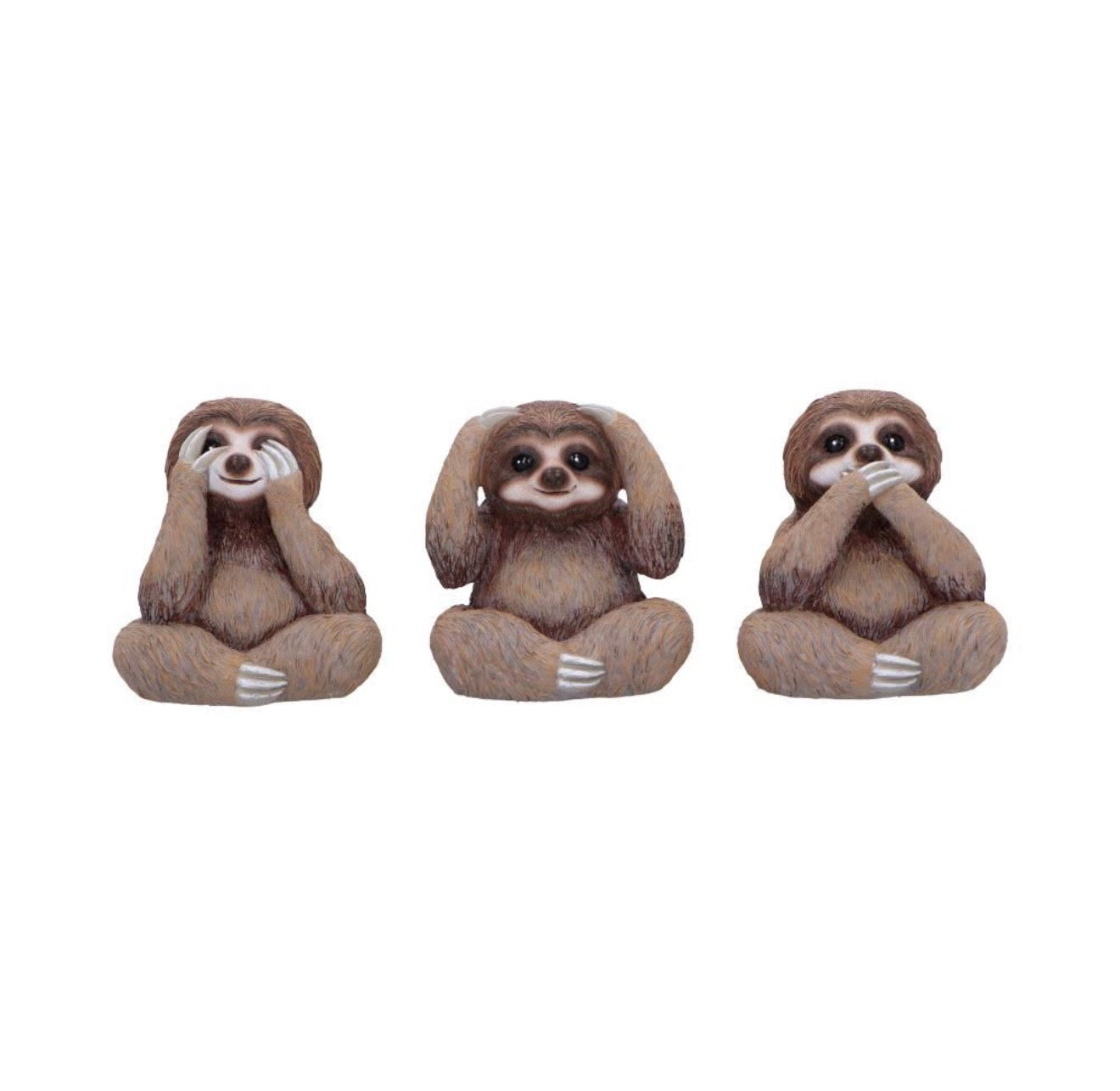 Three Wise Sloths See No Evil Set 8cm