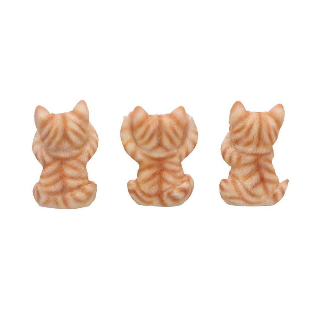 Three Wise Ginger Cats See No Evil Set 8.5cm