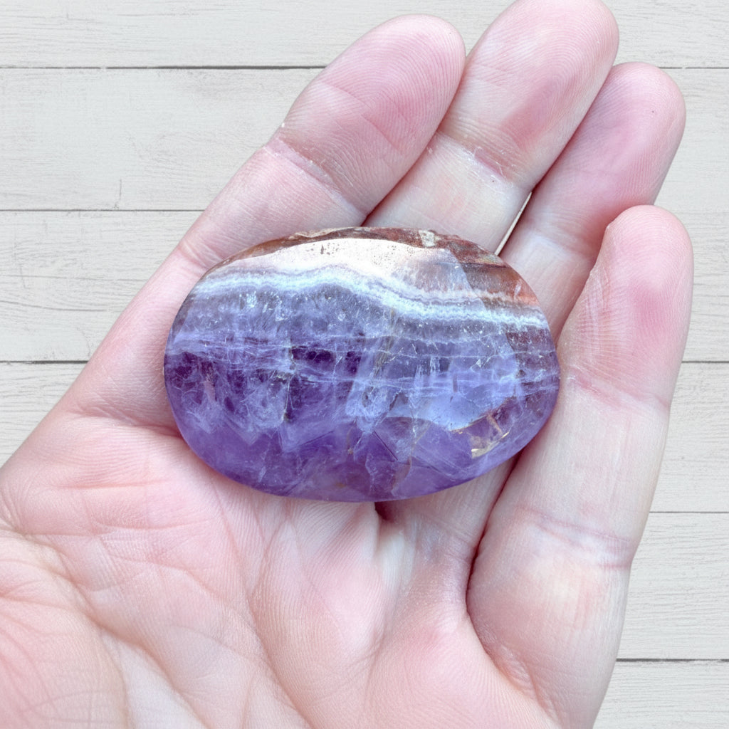 Mexican Amethyst Lace Agate Palmstone 37 grams ALAP10