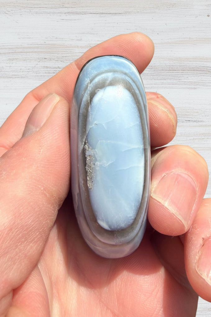 Owyhee Blue Opal Palmstone 83 grams BOP04