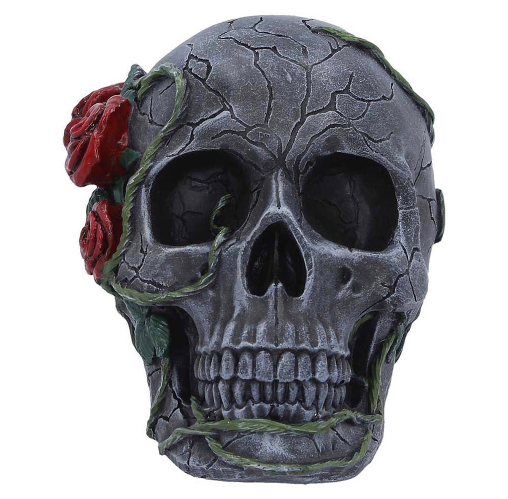 Twilight Bloom Skull with Roses 15.6cm