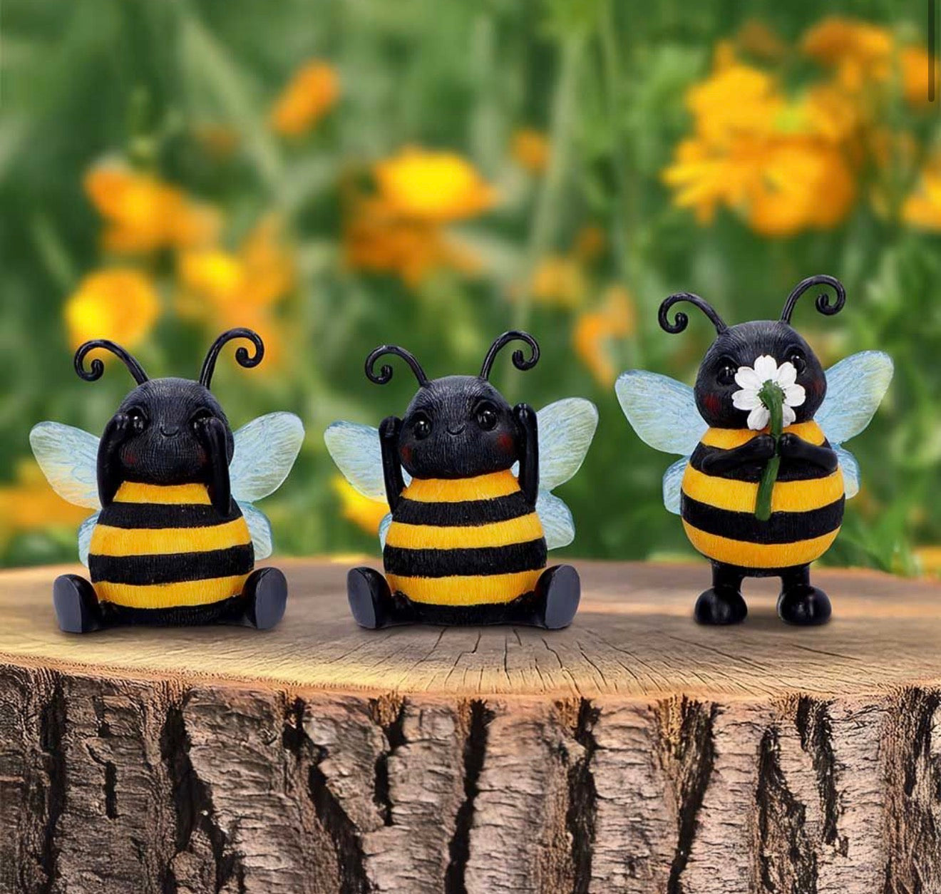 Three Wise Bees See No Evil Set 9.5cm