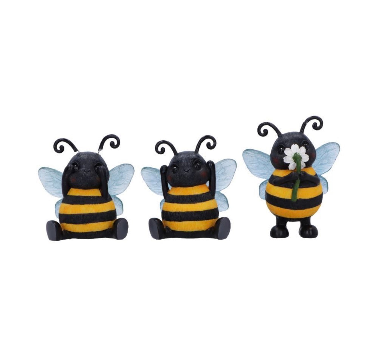 Three Wise Bees See No Evil Set 9.5cm