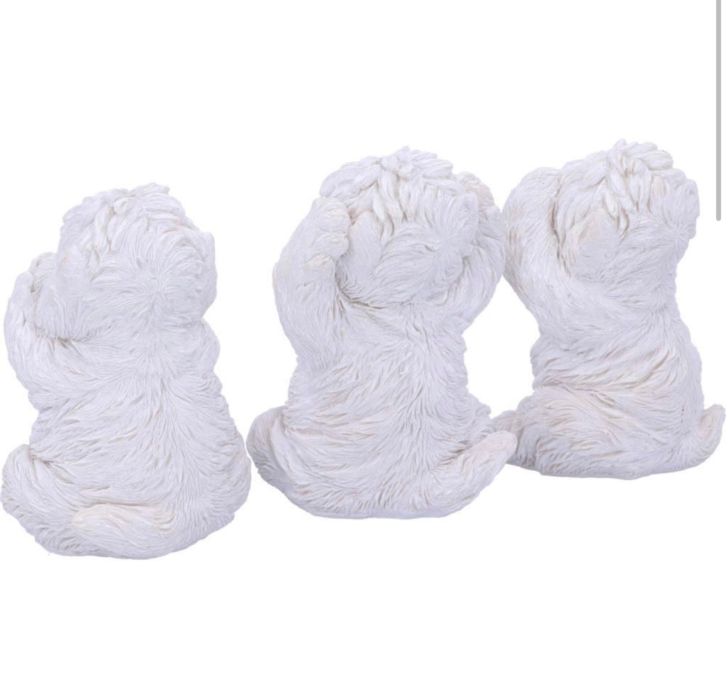 Three Wise Westies See No Evil Set 8cm
