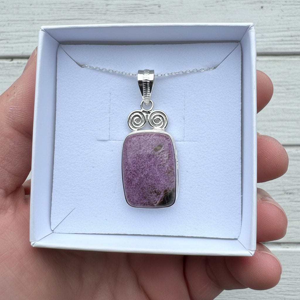 925 Sterling Silver Stichtite Pendant