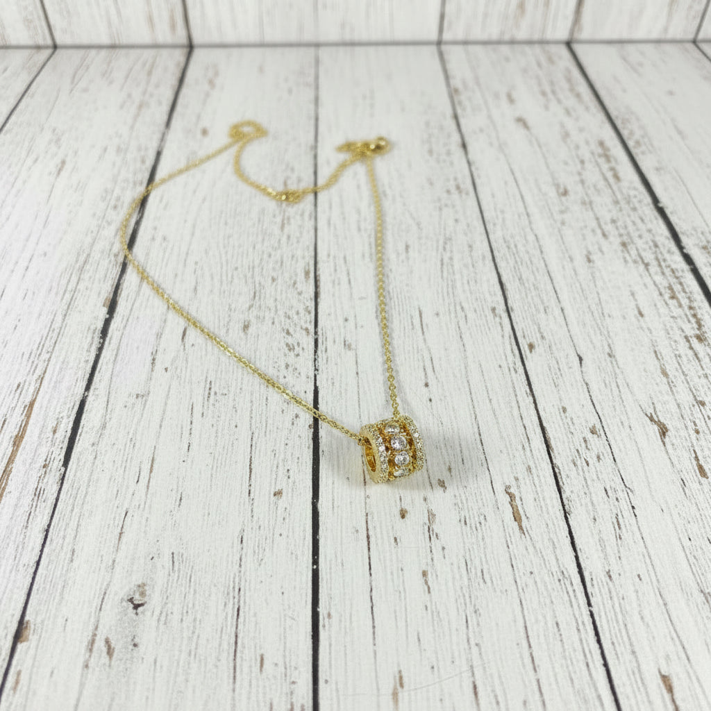 18KT Gold Plated Stainless Steel CZ Pendant