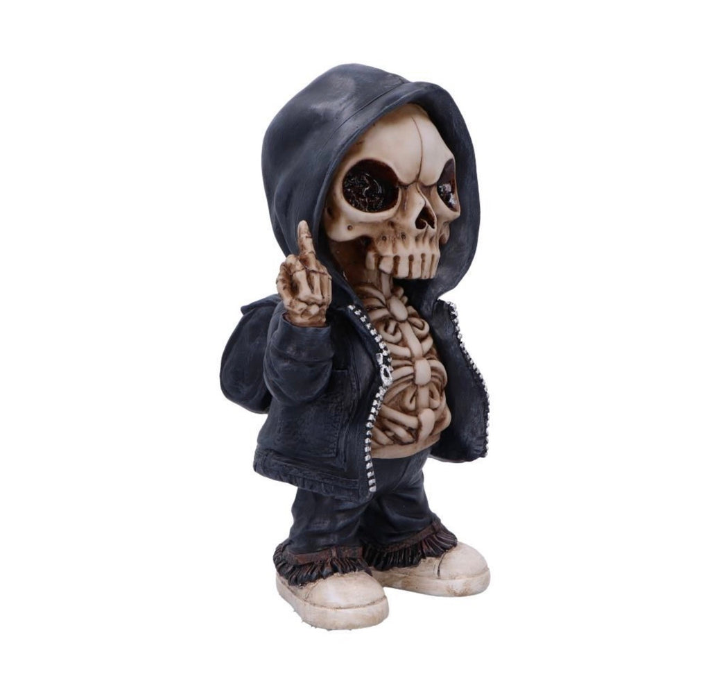 Flip The Bird Cursing Skeleton Ornament 25cm