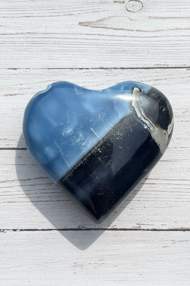 Owyhee Blue Opal Heart Crystal 70 grams BOH08