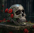 Twilight Bloom Skull with Roses 15.6cm