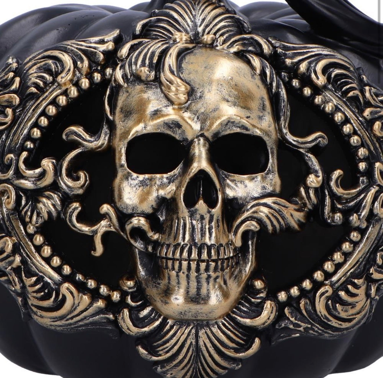 Baroque Harvest Pumpkin Skull Light Up Ornament 20cm