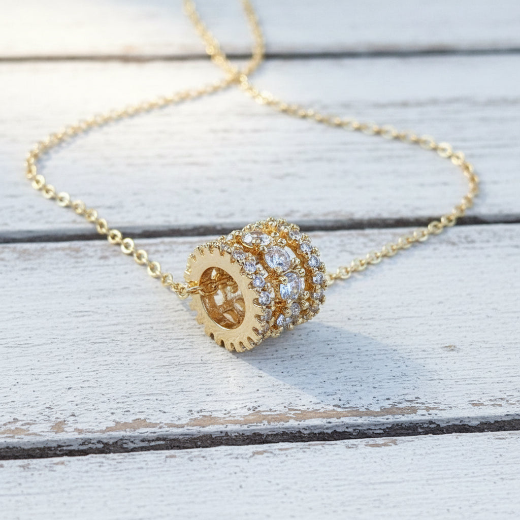 18KT Gold Plated Stainless Steel CZ Pendant