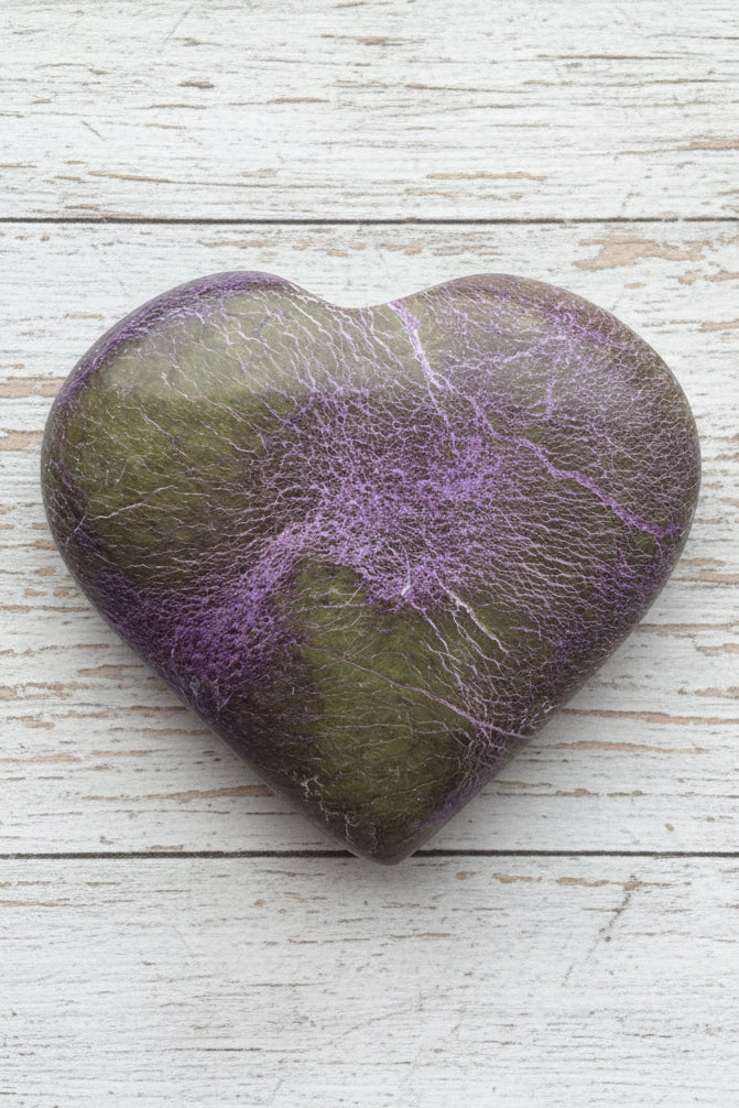 Atlantisite Stichtite Heart Crystal 88 grams AH10
