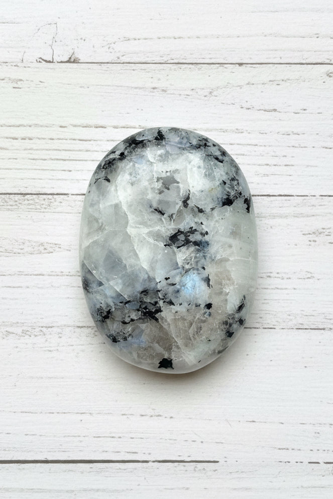 Rainbow Moonstone Palmstone 103 grams RMP04