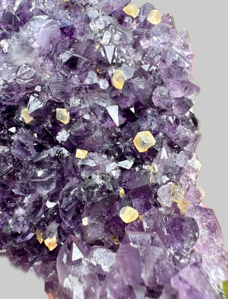 Amethyst Druzy Standing Cut Base with Orange Calcite 421 grams NNPA1