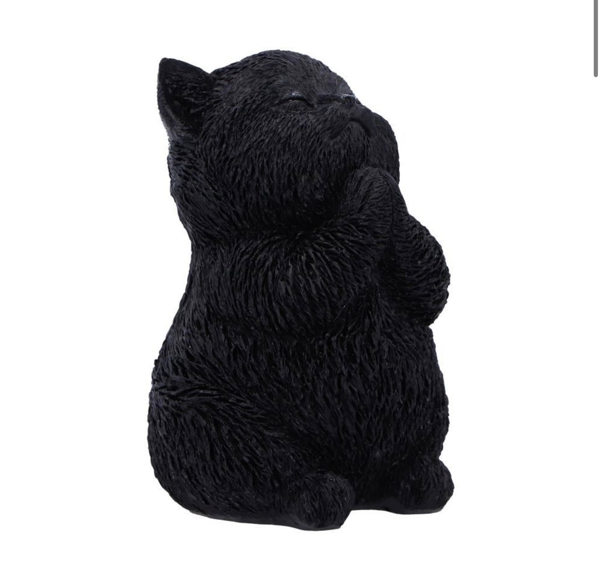 Whisker Wish Praying Black Cat Ornament 8.5cm