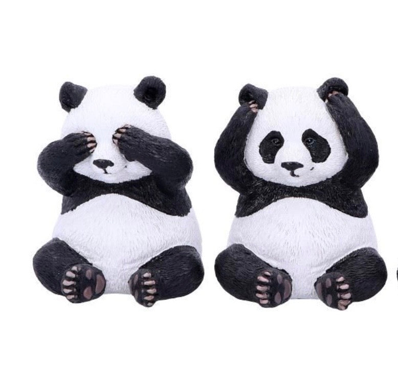 Three Wise Pandas See No Evil Set 8.5cm