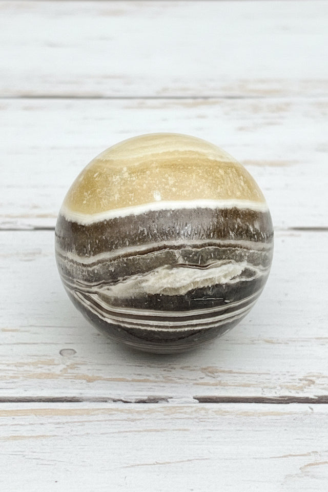 Zebra Calcite Sphere 159 grams ZCS06
