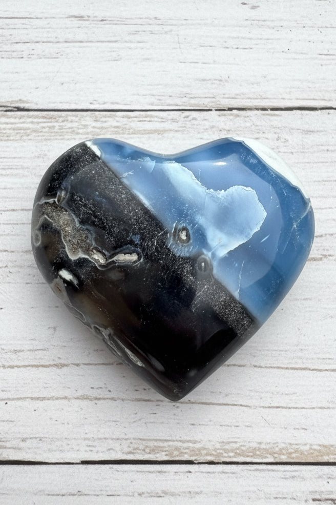 Owyhee Blue Opal Heart Crystal 64 grams BOH13