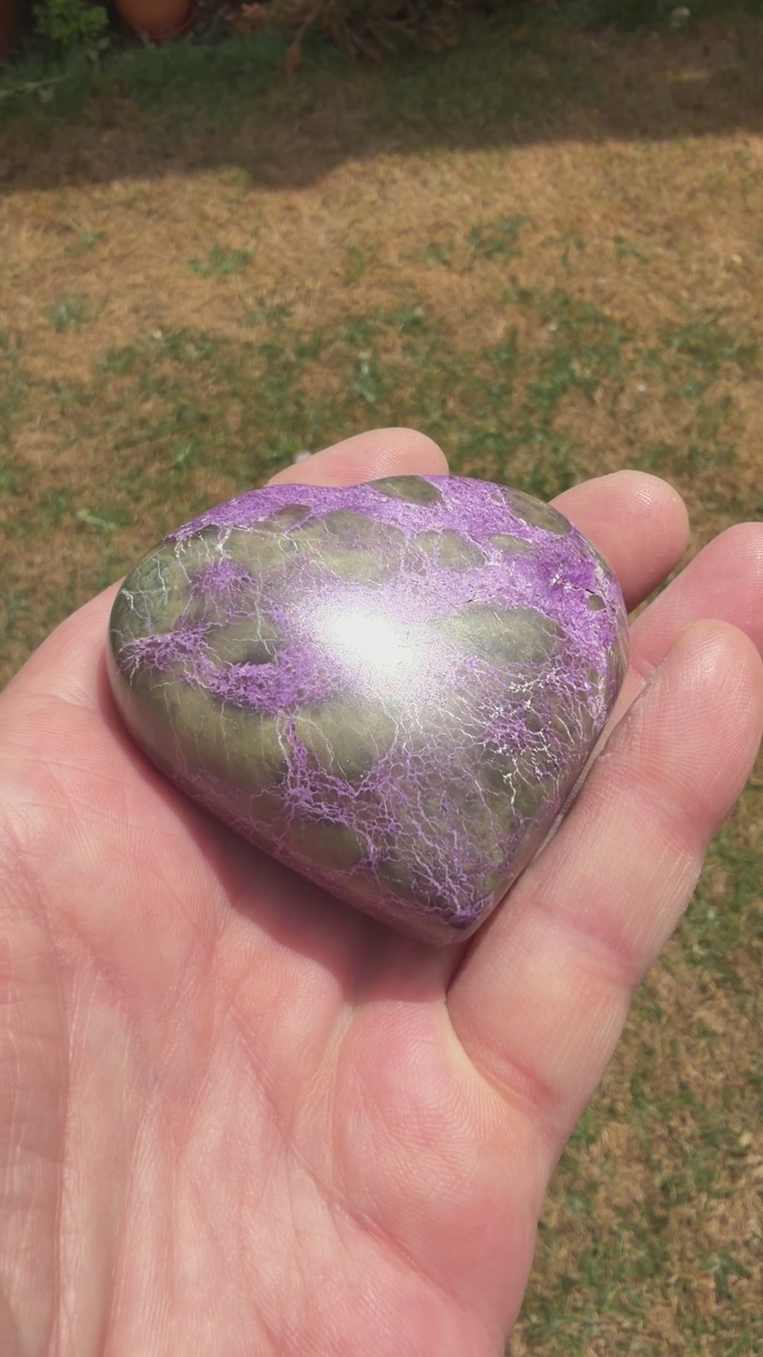 Atlantisite Stichtite Heart Crystal 202 grams AH01