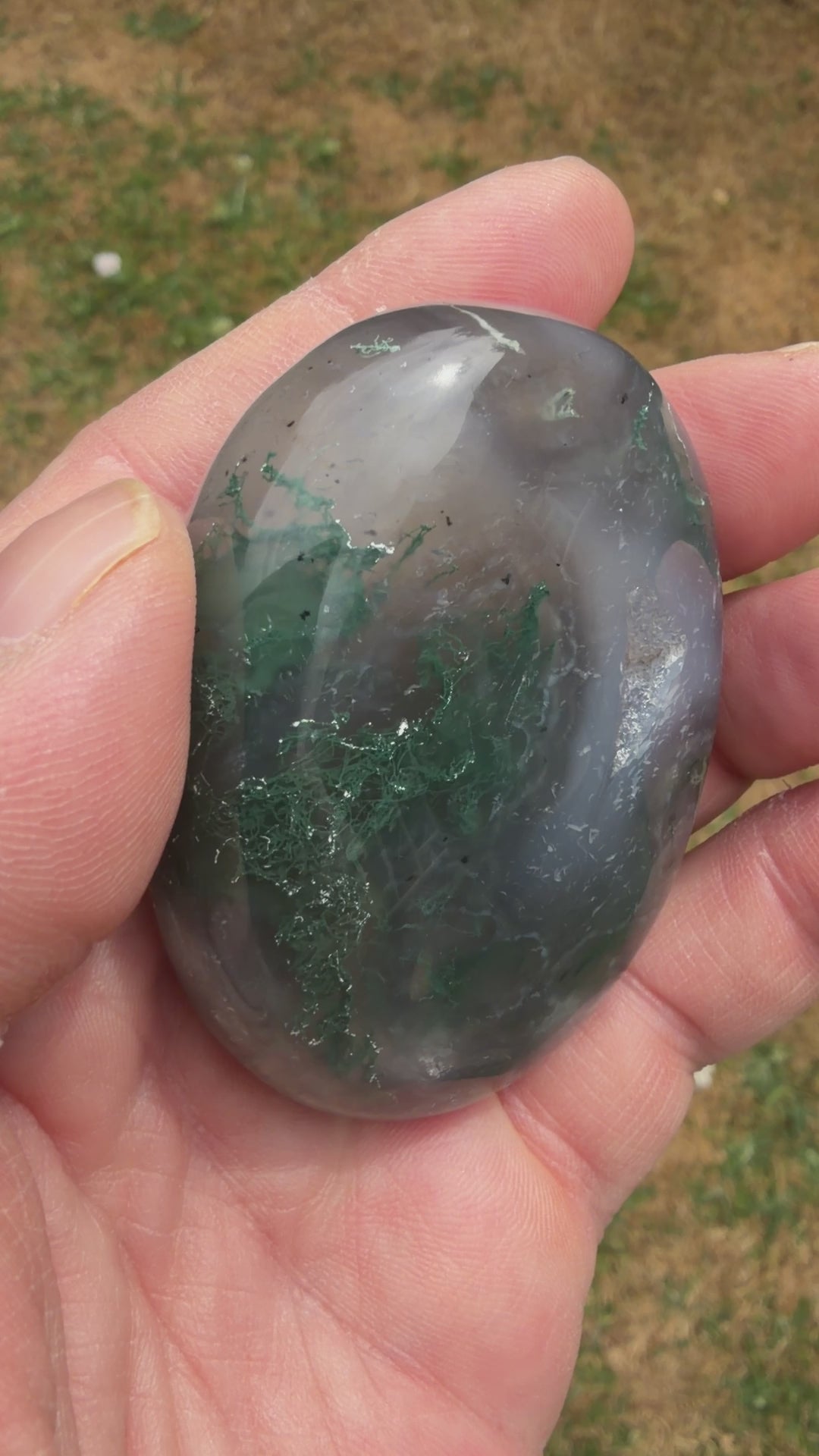 Moss Agate Palmstone 112 grams MAP01