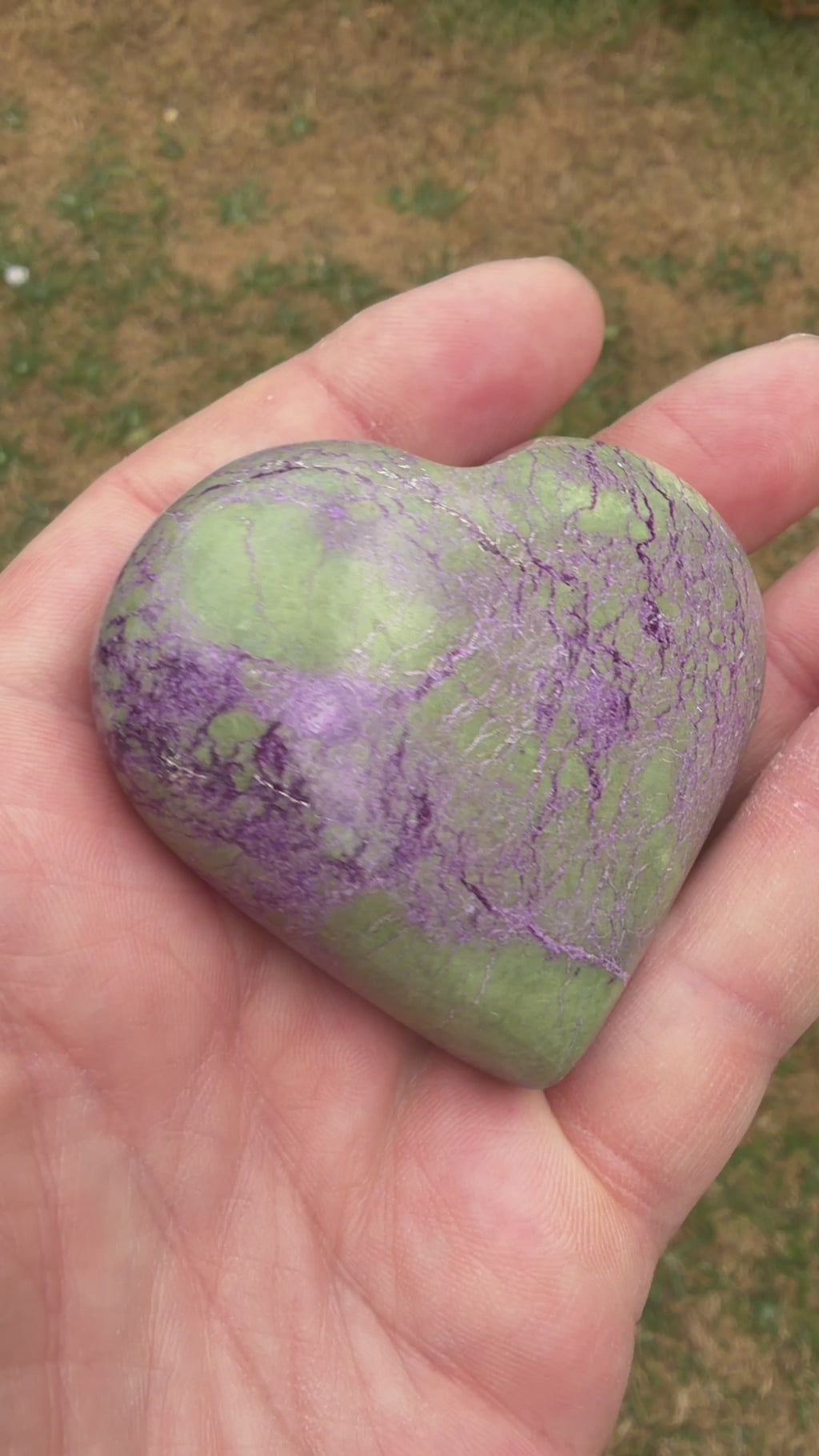 Atlantisite Stichtite Heart Crystal 91 grams AH09