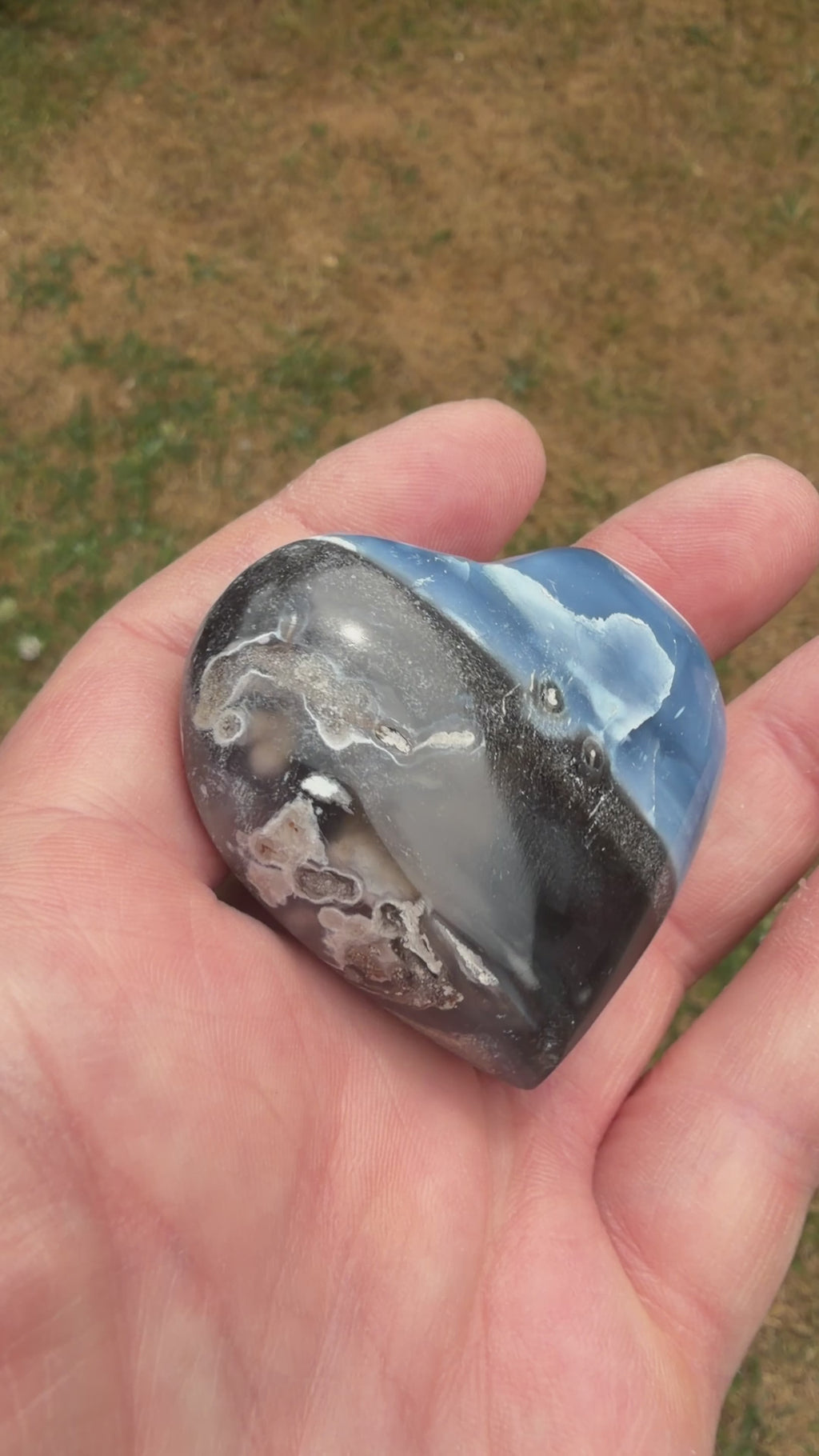 Owyhee Blue Opal Heart Crystal 64 grams BOH13