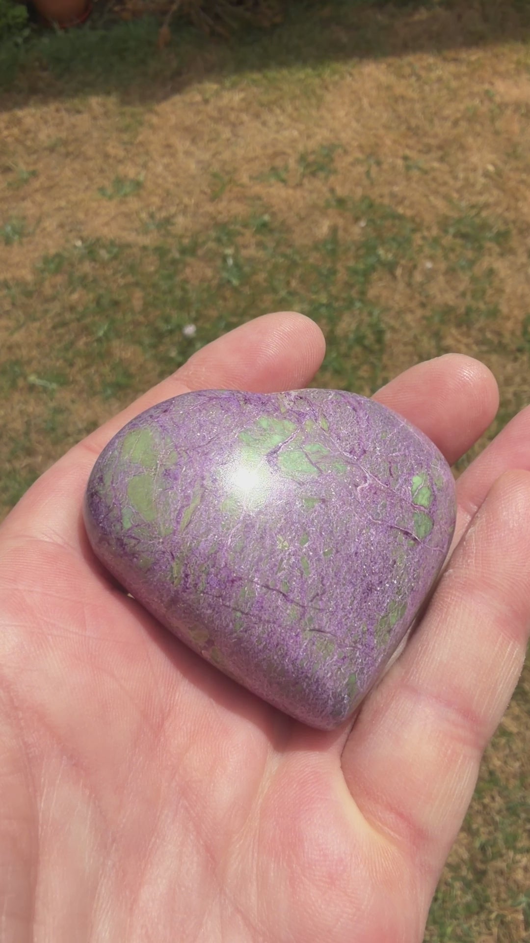 Atlantisite Stichtite Heart Crystal 85 grams AH06