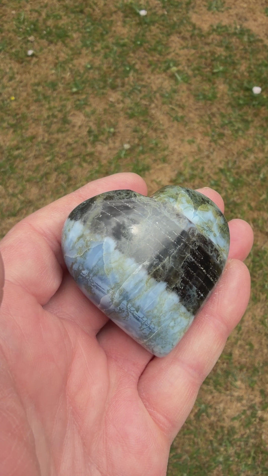 Owyhee Blue Opal Heart Crystal 83 grams BOH05