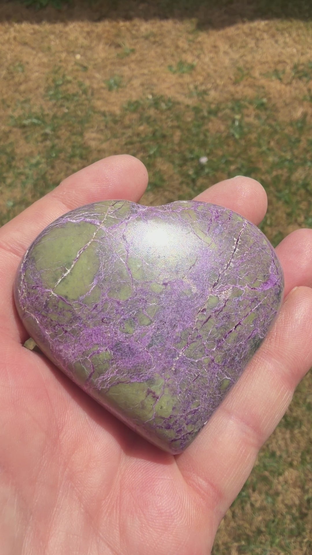 Atlantisite Stichtite Heart Crystal 118 grams AH03