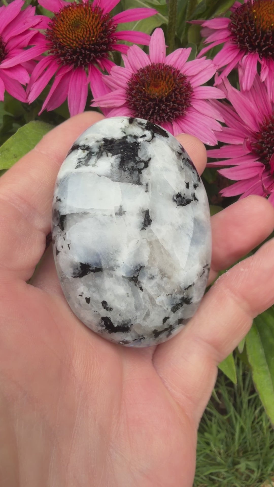 Rainbow Moonstone Palmstone 110 grams RMP07