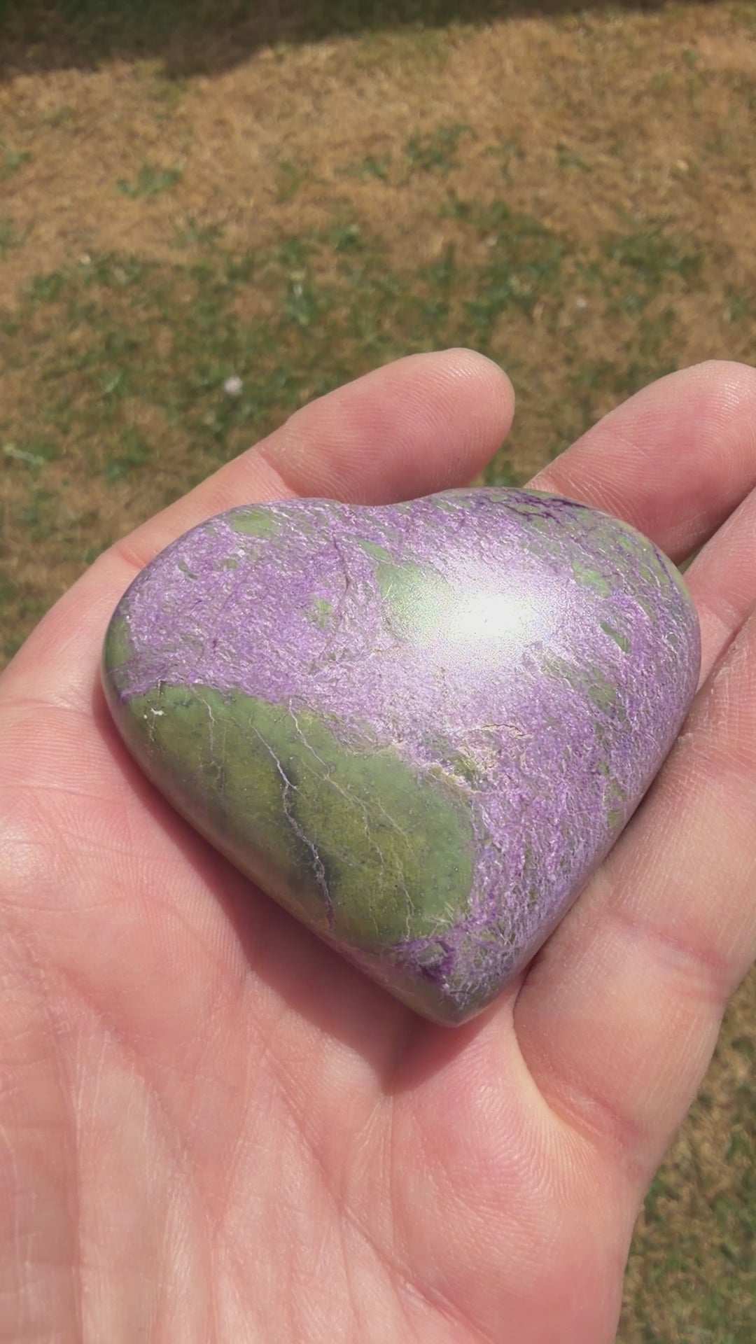 Atlantisite Stichtite Heart Crystal 79 grams AH05