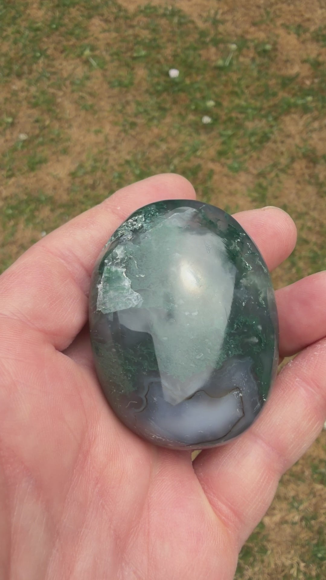 Moss Agate Palmstone 94 grams MAP10