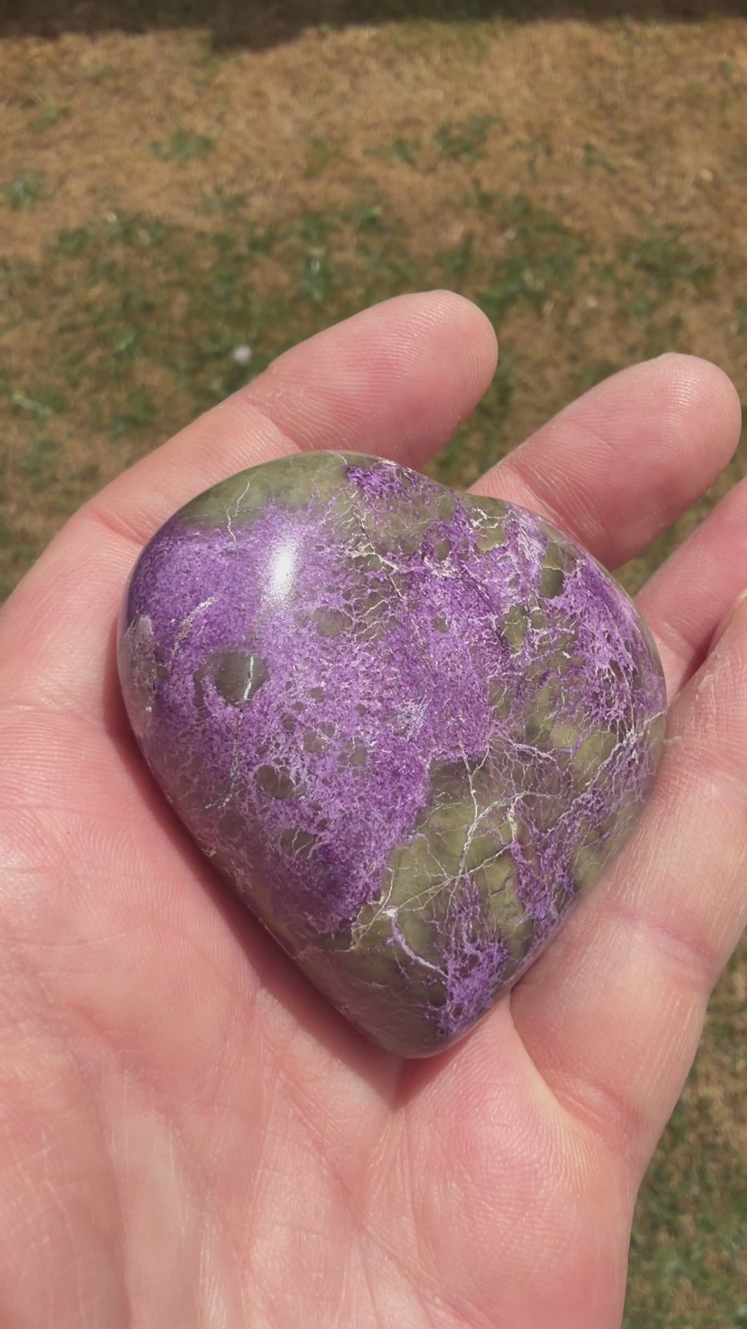Atlantisite Stichtite Heart Crystal 90 grams AH04