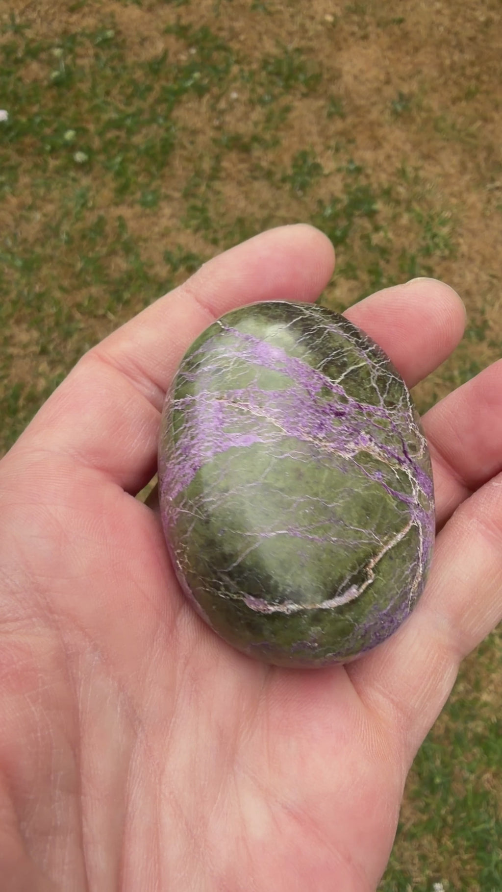 Atlantisite Stichtite Palmstone 98 grams AP07