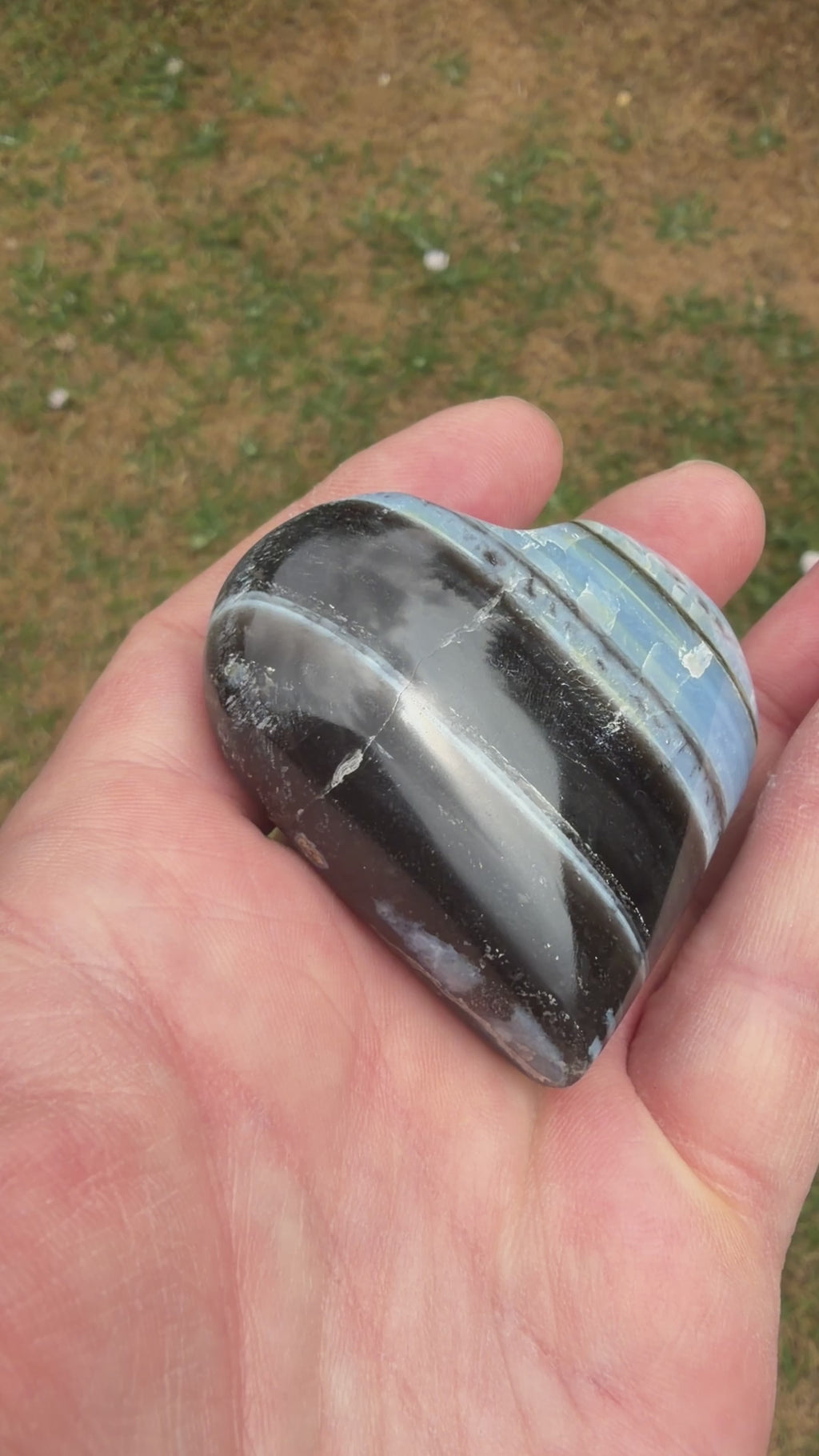 Owyhee Blue Opal Heart Crystal 85 grams BOH04